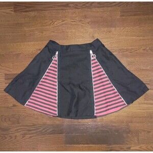 Hot Topic Mini Skirt Womens Small Black Red Striped Zippered - Please Read